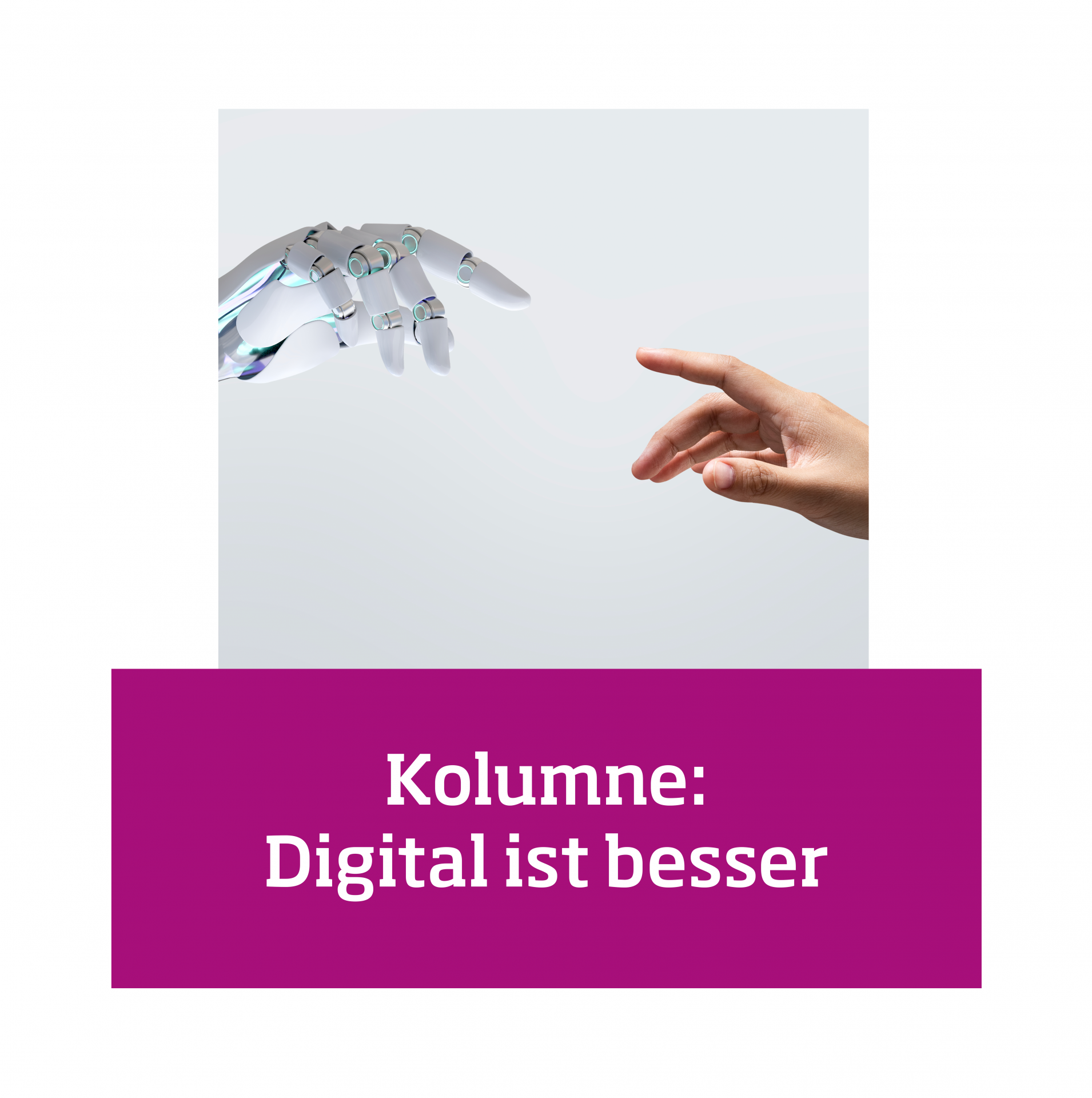 Robotorhand berührt menschliche Hand